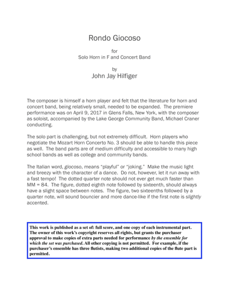 Rondo Giocoso For Horn And Band Page 2