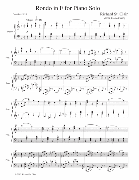 Rondo In F For Solo Piano 1970 2010 Page 2