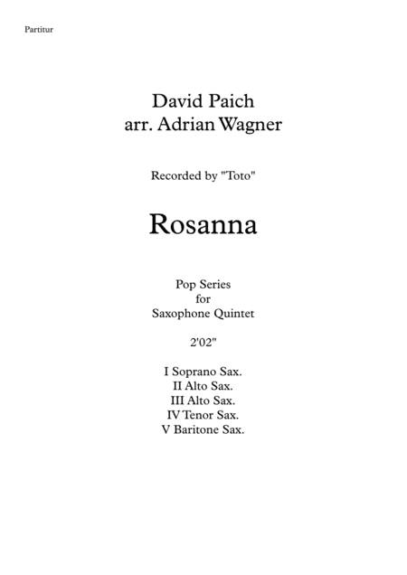 Rosanna Toto Saxophone Quintet Arr Adrian Wagner Page 2