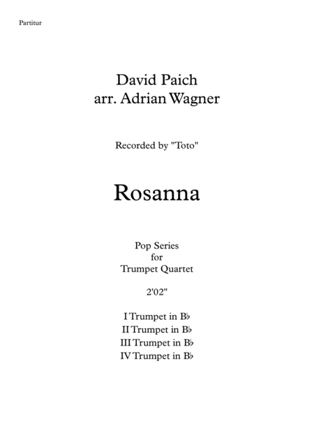 Rosanna Toto Trumpet Quartet Arr Adrian Wagner Page 2