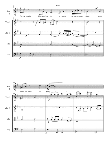 Rose For Tenor Or Soprano And Strings Page 2