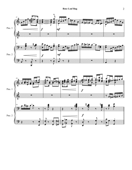 Rose Leaf Rag Piano Duet Page 2