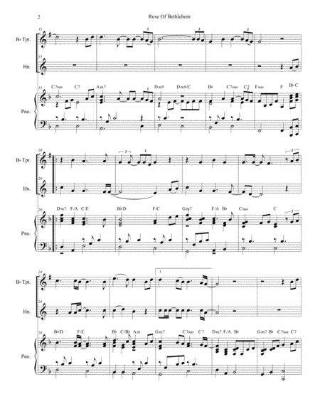 Rose Of Bethlehem Duet For Bb Trumpet French Horn Page 2