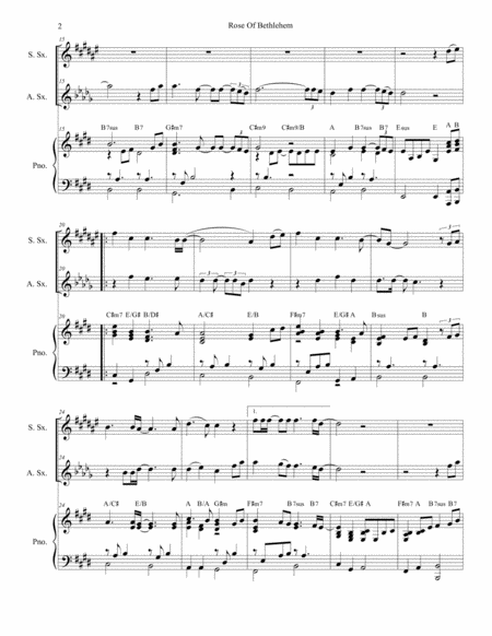 Rose Of Bethlehem Duet For Soprano Alto Saxophone Page 2