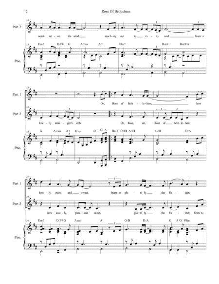 Rose Of Bethlehem For 2 Part Choir Page 2