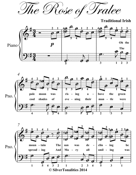 Rose Of Tralee Easy Intermediate Piano Sheet Music Page 2