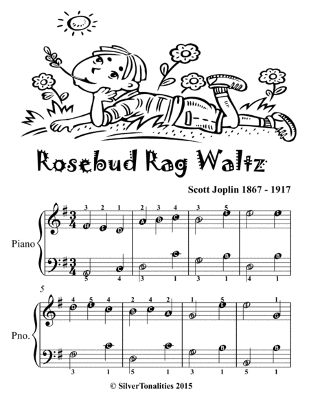 Rosebud Rag Waltz Easiest Piano Sheet Music For Beginner Pianists Tadpole Edition Page 2