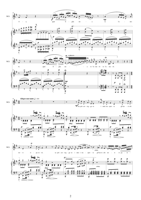 Rossini La Gazza Ladra Act 2 A Questo Seno Mezzo Soprano And Piano Page 2