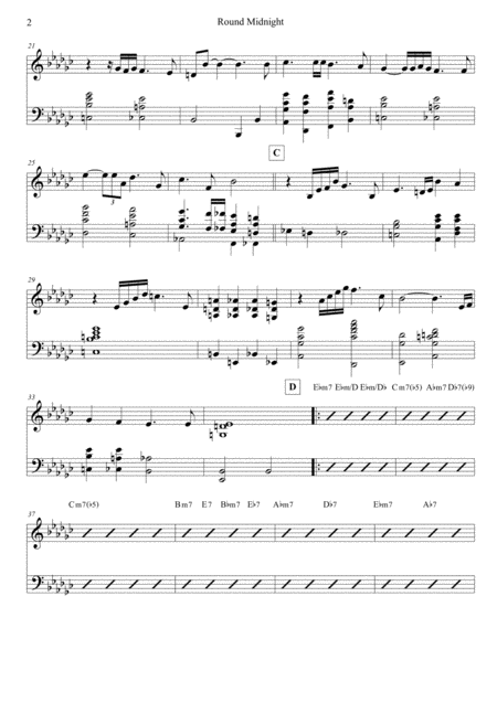 Round Midnight Piano Page 2