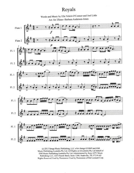 Royals Flute Duet Page 2