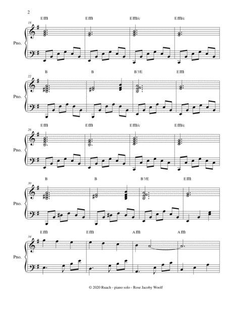 Ruach A Jewish Melody Piano Solo Page 2