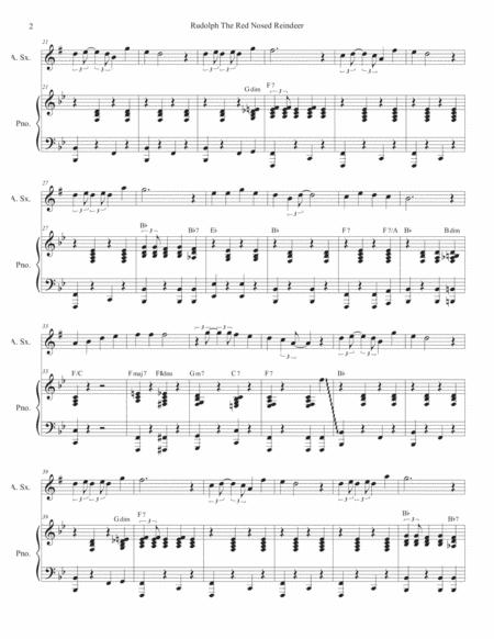 Rudolph The Red Nosed Reindeer Alto Saxophone And Piano Page 2