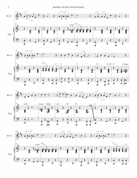 Rudolph The Red Nosed Reindeer Bb Clarinet And Piano Page 2