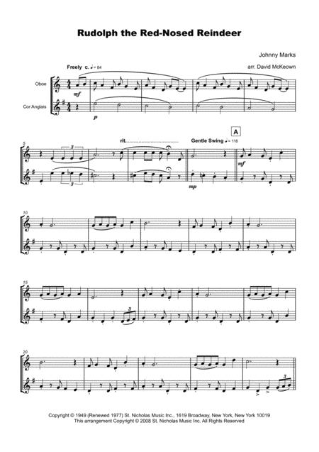 Rudolph The Red Nosed Reindeer For Oboe And Cor Anglais Or English Horn Duet Page 2