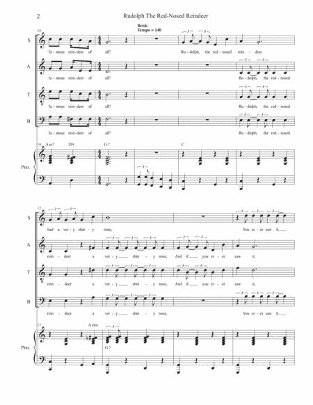 Rudolph The Red Nosed Reindeer Vocal Quartet Satb Page 2