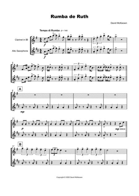 Rumba De Ruth For Clarinet And Alto Saxophone Duet Page 2