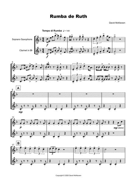 Rumba De Ruth For Soprano Saxophone And Clarinet Duet Page 2