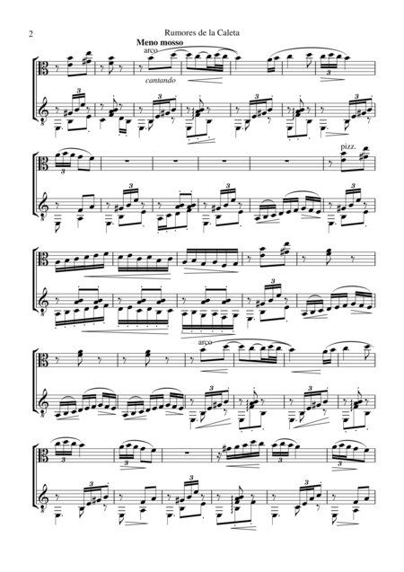 Rumores De La Caleta Op 71 No 6 For Viola And Guitar Page 2
