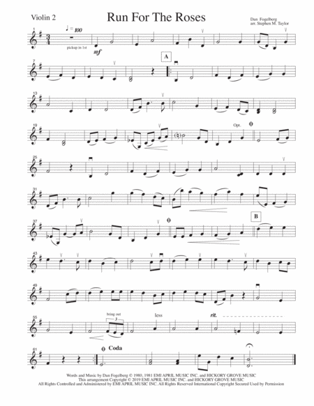 Run For The Roses For String Quartet Page 2