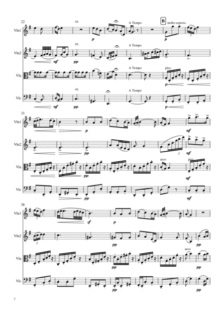 Rusalkas Song To The Moon A Dvorak Aria For String Quartet Page 2