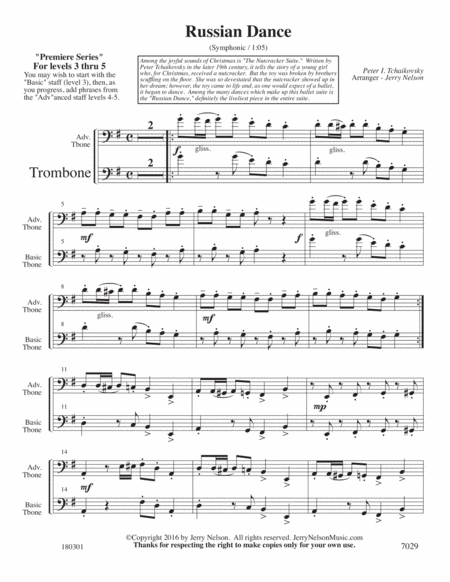 Russian Dance Tchaikovsky Arrangements Level1 6 For Trombone Christmas Page 2