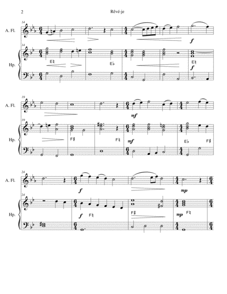 Rv Je Am I Dreaming For Alto Flute And Harp Page 2