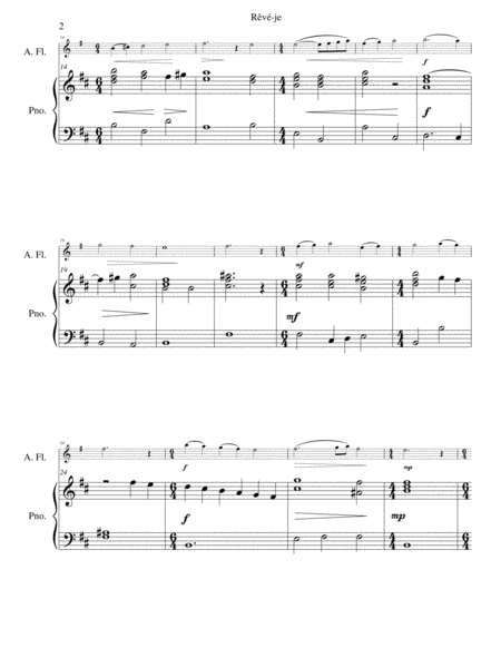 Rv Je Am I Dreaming For Alto Flute And Piano Page 2