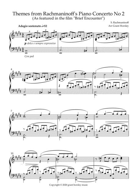 S Rachmaninoff Themes From Piano Concerto No 2 Solo Piano Simplified Version Page 2