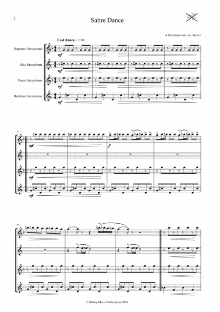 Sabre Dance Arr Saxophone Quartet Page 2