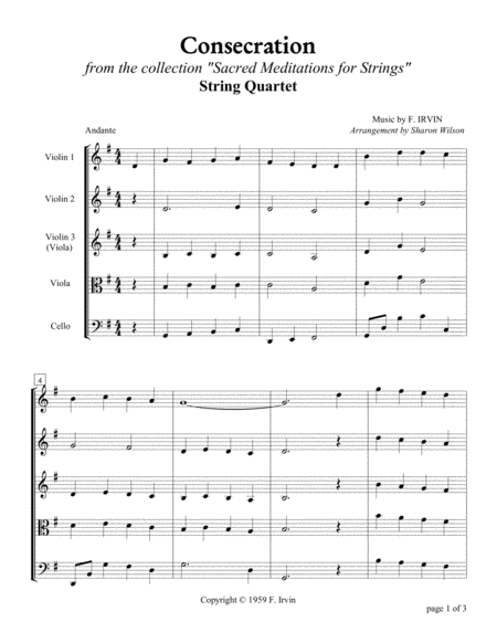 Sacred Meditations For Strings A Collection Of Five Interludes For String Quartet Page 2