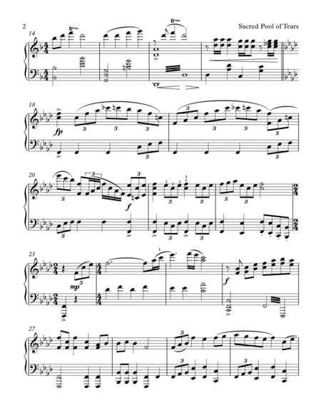 Sacred Pool Of Tears From Kung Fu Panda Piano Solo Arrangement Page 2