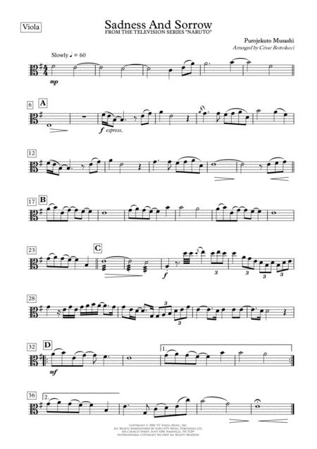 Sadness And Sorrow Naruto For Viola Solo And Piano Page 2