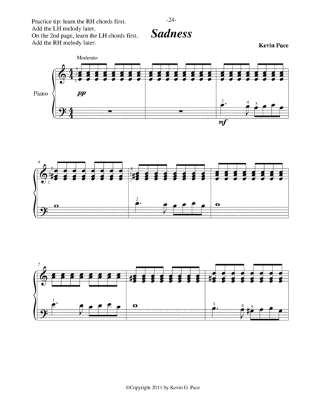 Sadness Easy Piano Solo Page 2