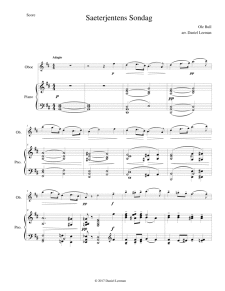 Saeterjentens Sondag For Oboe Piano Page 2