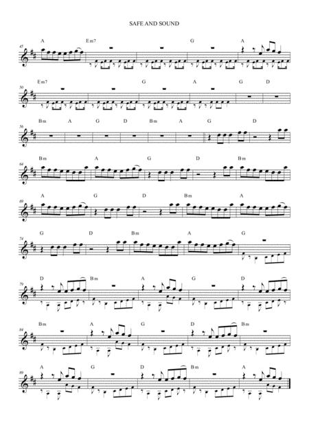 Safe And Sound By Capital Cities Lead Sheet In C And Bb Page 2