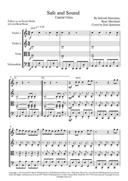 Safe And Sound String Quartet Page 2