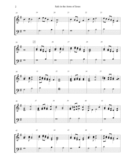 Safe In The Arms Of Jesus For 2 Octave Handbell Choir Page 2