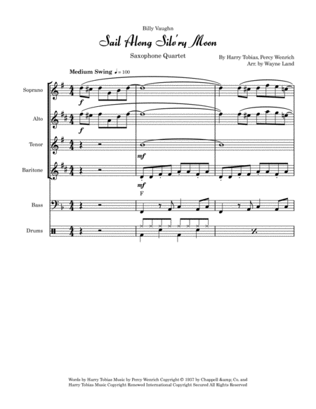 Sail Along Silv Ry Moon Saxophone Quartet Page 2