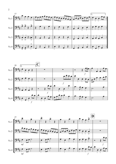 Sailors Hornpipe For Cello Quartet Page 2