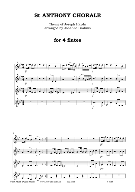 Saint Anthony Chorale For 4 Flutes Page 2