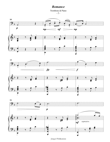 Saint Saens Romance For Trombone Piano Page 2