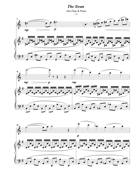 Saint Saens The Swan For Alto Flute Piano Page 2