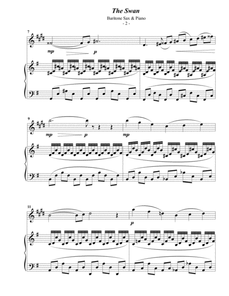 Saint Saens The Swan For Baritone Sax Piano Page 2