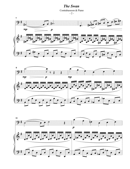 Saint Saens The Swan For Contrabassoon Piano Page 2