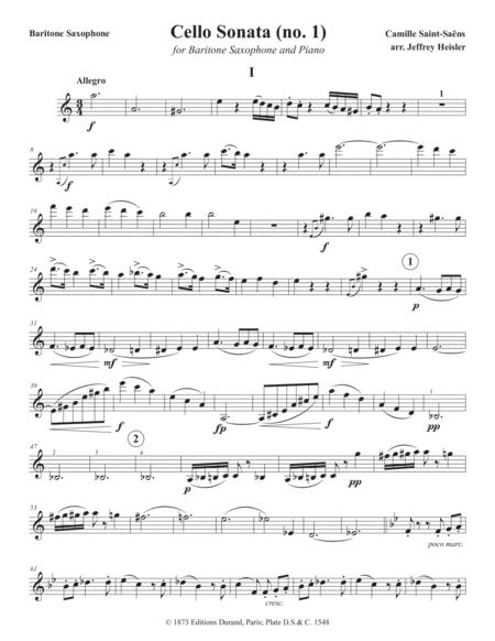 Saint Sans Cello Sonata No 1 Transcribed For Baritone Saxophone Page 2