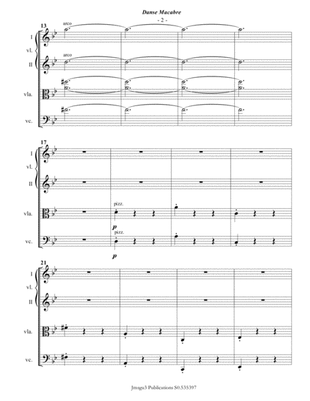 Saint Sans Danse Macabre For String Quartet Page 2