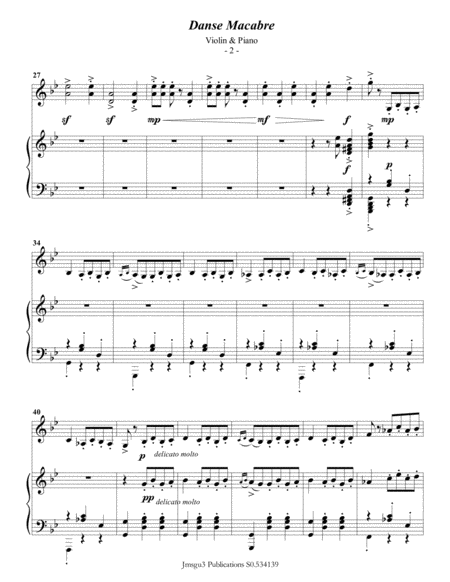 Saint Sans Danse Macabre For Violin Piano Page 2