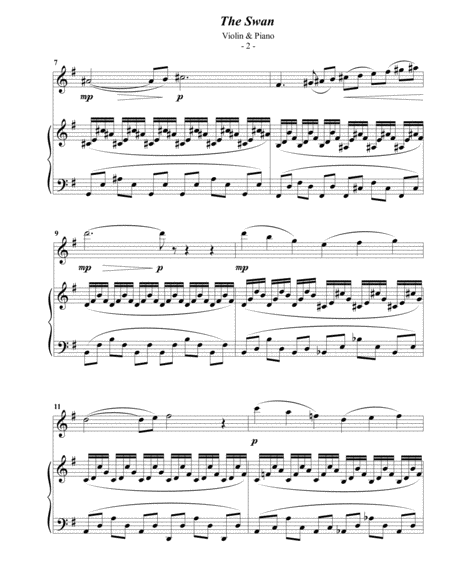 Saint Sans The Swan For Violin Piano Page 2