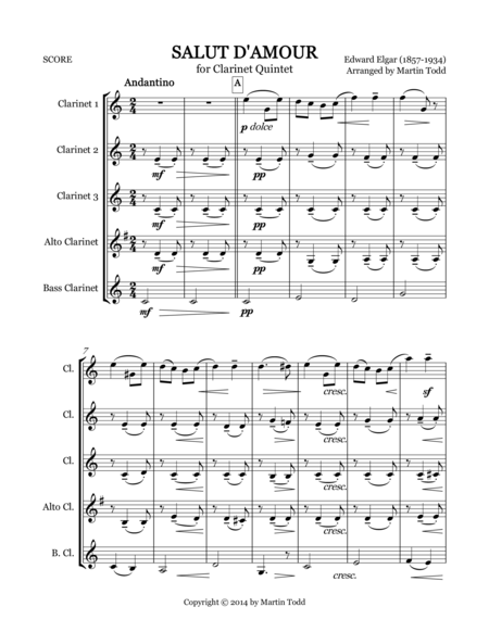 Salut D Amour For Clarinet Quintet Page 2