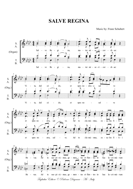 Salve Regina F Schubert For Satb Choir And Organ Page 2